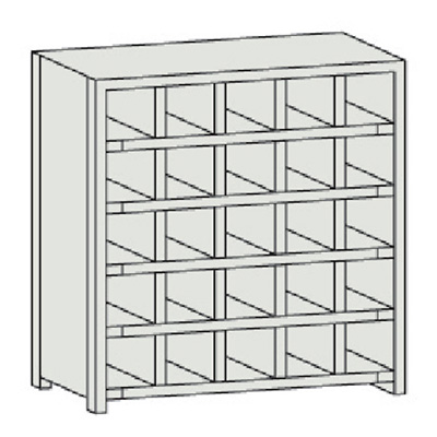 トラスコ TRUSCO KA型区分棚コボレ止め付 889×214×H927 5列5段 KA-5053 504-0981 (商品コード：169704)