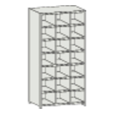 トラスコ TRUSCO KB型区分棚コボレ止め付 889×264×H1802 3列7段 KB-3070 504-0795 (商品コード：169715)