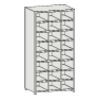 トラスコ TRUSCO KB型区分棚コボレ止め付 889×264×H1802 3列8段 KB-3080 504-0957 (商品コード：169717)