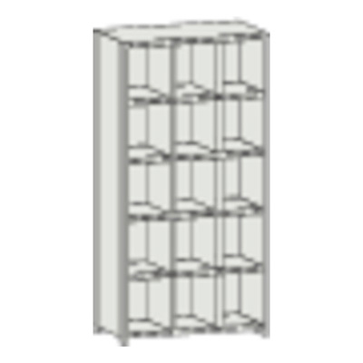 トラスコ TRUSCO KC型区分棚コボレ止めなし 889×264×H1802 3列5段 KC-3050 504-1287 (商品コード：169740)