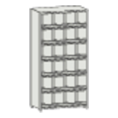 トラスコ TRUSCO KC－M型区分棚前当り付 875×250×H1800 4列6段 KC-4060M 504-1546 (商品コード：169748)