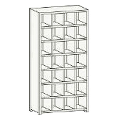 トラスコ TRUSCO KC型区分棚コボレ止めなし 889×264×H1802 4列7段 KC-4070 504-1503 (商品コード：169749)