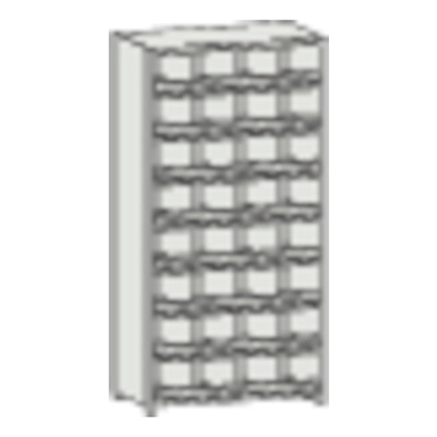 トラスコ TRUSCO KC－M型区分棚前当り付 875×250×H1800 4列8段 KC-4080M 504-1562 (商品コード：169750)