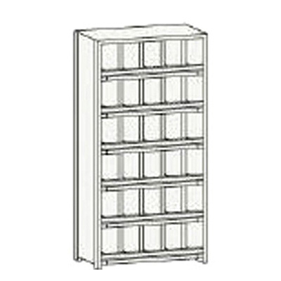 トラスコ TRUSCO KC－M型区分棚前当り付 875×250×H1800 5列6段 KC-5060M 504-1643 (商品コード：169758)