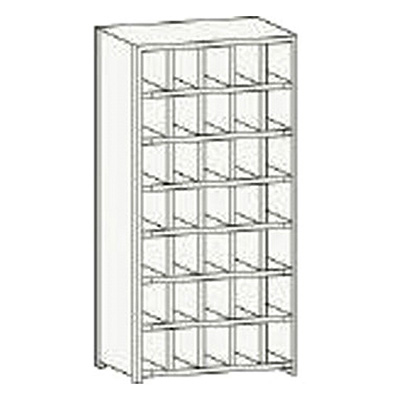 トラスコ TRUSCO KC型区分棚コボレ止めなし 889×264×H1802 5列7段 KC-5070 504-1481 (商品コード：169759)