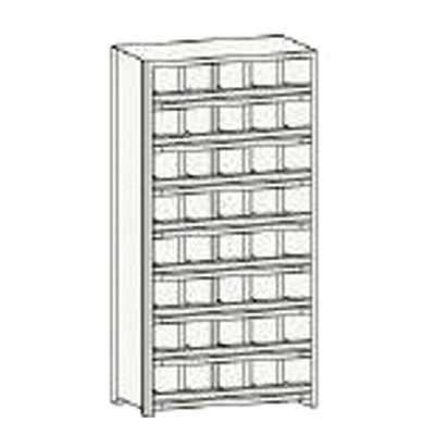 トラスコ TRUSCO KC－M型区分棚前当り付 875×250×H1800 5列8段 KC-5080M 504-1660 (商品コード：169760)