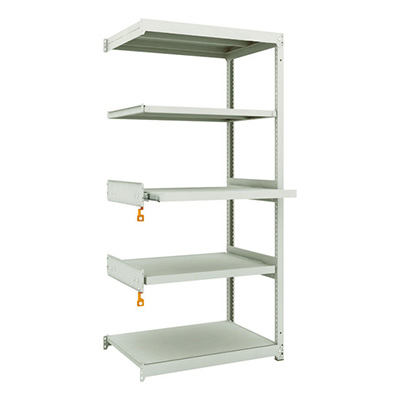 トラスコ TRUSCO スチールラック M1.5型軽中量棚 860×595×H1800 5段うちスライド2段 単体 M1.5-6363M2B 116-3988 (商品コード：170065)