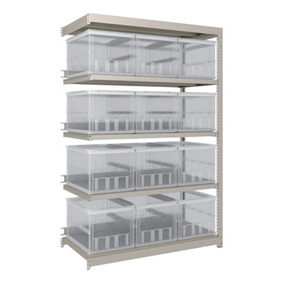 トラスコ TRUSCOH1800×W1160×D595 50L×12 TSK－O50B透明×12個付 連結 M1.5-6465-50LX12B 260-3366 (商品コード：170112)