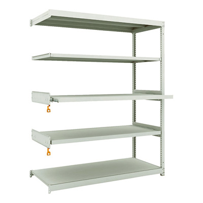 トラスコ TRUSCO スチールラック M1.5型軽中量棚 1460×595×H1800 5段うちスライド2段 単体 M1.5-6563M2B 116-3993 (商品コード：170146)