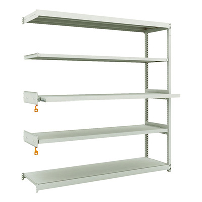 トラスコ TRUSCO スチールラック M1.5型軽中量棚 1760×450×H1800 5段うちスライド2段 単体 M1.5-6643M2B 116-3994 (商品コード：170168)