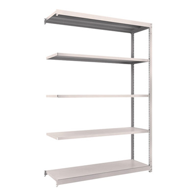 トラスコ TRUSCO スチールラック M1.5型軽中量棚 1460×445×2100 5段連結 ネオグレー M1.5-7545B 508-4075 (商品コード：170234)
