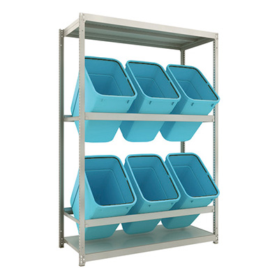 トラスコ TRUSCO ゴミ箱ラック M1.5型 H2100×W1460×D595 2段 RBK－90 6個付 M1.5-7562D2 194-8565 (商品コード：170237)