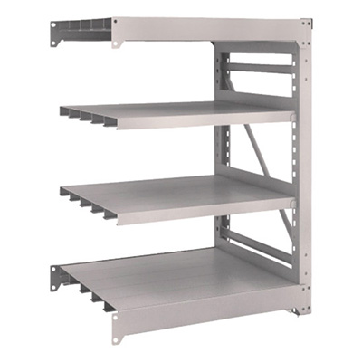 トラスコ TRUSCO スチールラック M10型重量棚 900×760×H1200 4段 連結 ネオグレー M10-4374B 508-2072 (商品コード：170358)