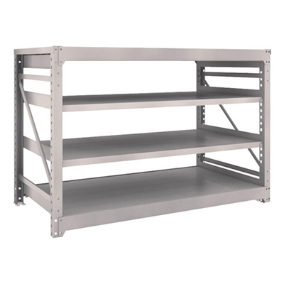 トラスコ TRUSCO スチールラック M10型重量棚 1800×900×H1200 4段 単体 ネオグレー M10-4694 505-4168 (商品コード：170377)