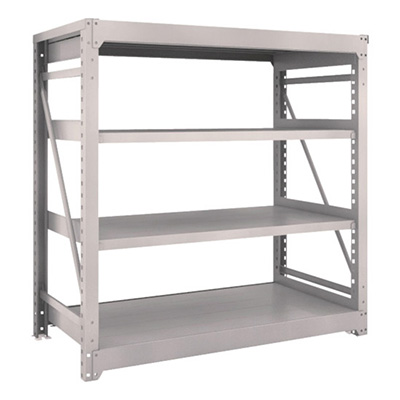 トラスコ TRUSCO スチールラック M10型重量棚 1500×760×H1500 4段 単体 ネオグレー M10-5574 503-9789 (商品コード：170393)