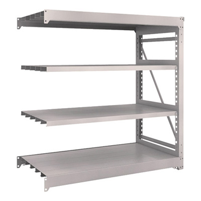 トラスコ TRUSCO スチールラック M10型重量棚 1500×760×H1500 4段 連結 ネオグレー M10-5574B 508-1491 (商品コード：170394)