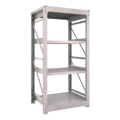 トラスコ TRUSCO スチールラック M10型重量棚 900×760×H1800 4段 単体 ネオグレー M10-6374 506-3027 (商品コード：170405)