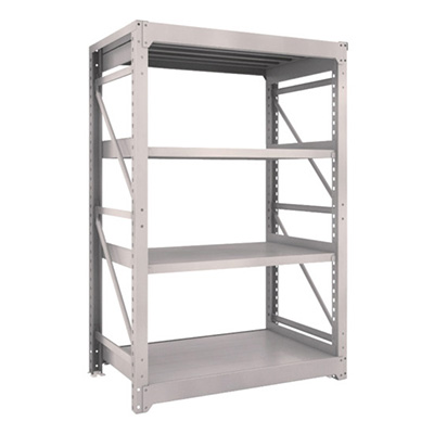 トラスコ TRUSCO スチールラック M10型重量棚 1200×760×H1800 4段 単体 ネオグレー M10-6474 506-2420 (商品コード：170411)
