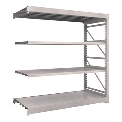 トラスコ TRUSCO スチールラック M10型重量棚 1800×760×H1800 4段 連結 ネオグレー M10-6674B 508-1785 (商品コード：170424)