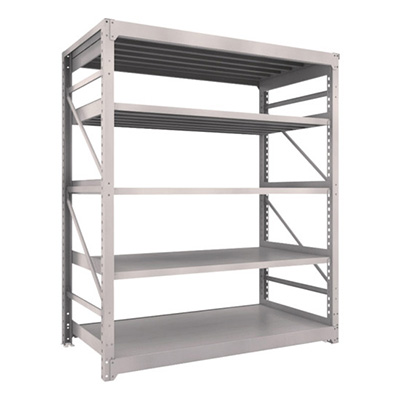 トラスコ TRUSCO スチールラック M10型重量棚 1800×900×H2100 5段 単体 ネオグレー M10-7695 506-1466 (商品コード：170451)