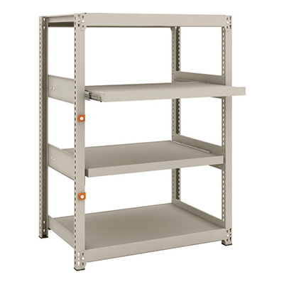 トラスコ TRUSCO スチールラック M2型軽中量棚 860×600×H1200 4段うちスライド2段 単体 M2-4362M2 149-7766 (商品コード：170535)