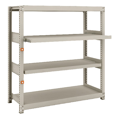 トラスコ TRUSCO スチールラック M2型軽中量棚 1160×450×H1200 4段うちスライド2段 単体 M2-4442M2 149-7768 (商品コード：170545)