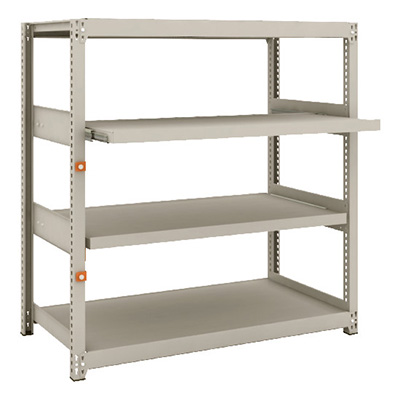 トラスコ TRUSCO スチールラック M2型軽中量棚 1160×600×H1200 4段うちスライド2段 単体 M2-4462M2 149-7770 (商品コード：170551)