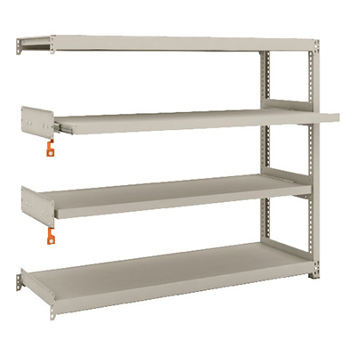 トラスコ TRUSCO スチールラック M2型軽中量棚 1460×450×H1200 4段うちスライド2段 連結 M2-4542M2B 149-7773 (商品コード：170562)