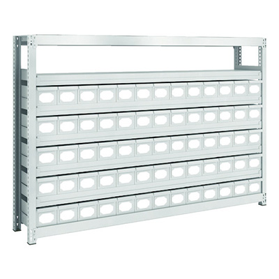 トラスコ TRUSCO スチールラック M2型軽中量棚 H1200 スチール引出付 小×65 M2-4637-A65 856-3212 (商品コード：170580)