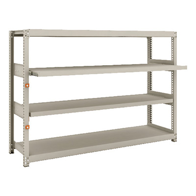 トラスコ TRUSCO スチールラック M2型軽中量棚 1760×450×H1200 4段うちスライド2段 単体 M2-4642M2 149-7776 (商品コード：170583)