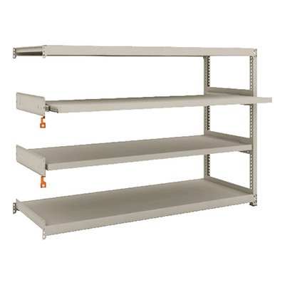 トラスコ TRUSCO スチールラック M2型軽中量棚 1760×600×H1200 4段うちスライド2段 連結 M2-4662M2B 149-7779 (商品コード：170596)