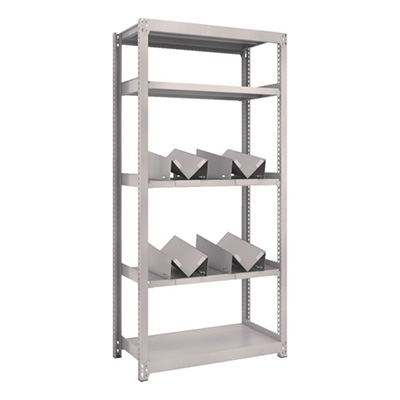 トラスコ TRUSCO スチールラック M2型軽中量棚 860×450×H1800 缶受×4付 M2-6345-KU4 469-0923 (商品コード：170676)