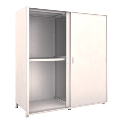 トラスコ TRUSCO M2型棚 背板・側板・引違扉付 W900×2連×D595 3段 M2-6363-2RSGK 765-4499 (商品コード：170686)