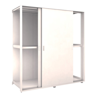 トラスコ TRUSCO M2型棚 背板・引違扉付 W900×2連×D595 3段 連結 M2-6363-2RSK-B 772-6716 (商品コード：170687)