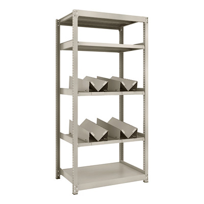 トラスコ TRUSCO スチールラック M2型軽中量棚 860×600×H1800 缶受×4付 M2-6365-KU4 183-3766 (商品コード：170716)