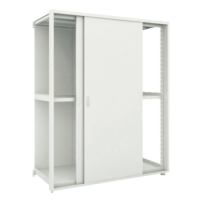 トラスコ TRUSCO M2型棚 背板・引違扉付 W1200×D595 3段 連結 M2-6463-SK-B 772-6767 (商品コード：170750)