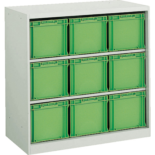 トラスコ TRUSCO コンテナラックケース バンラックケース CF型 F-3GRX9個付 302CF-C9GR 423-9474 (商品コード：172993)