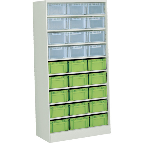 トラスコTRUSCO コンテナラックケース バンラックケース CF型 F-2TMX12個F-2GRX15個付 608CF-B12TMB15GR 423-9512 (商品コード：173066)