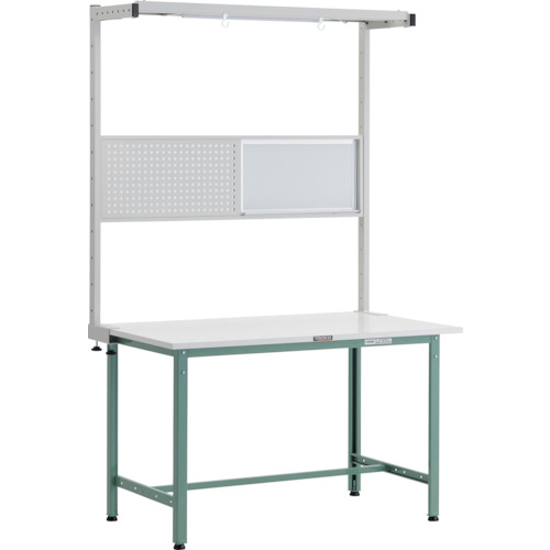 トラスコTRUSCO 軽荷重作業台300kgAE型 1200X600XH1948 ツールハンガーフルセット付 グリーン AE-1260THFS 247-5825 (商品コード：173202)