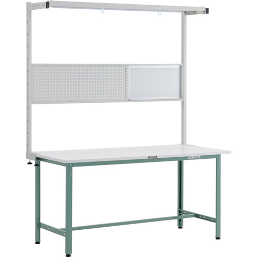 トラスコTRUSCO 軽荷重作業台300kgAE型 1500X750XH1948 ツールハンガーフルセット付 グリーン AE-1500THFS 247-5819 (商品コード：173211)