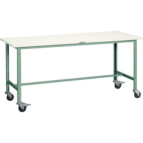 トラスコ TRUSCO 軽荷重作業台（150kg）AE型 1800X750XH846 φ100キャスター付 グリーン色 AE-1800C100 303-1756 (商品コード：173231)