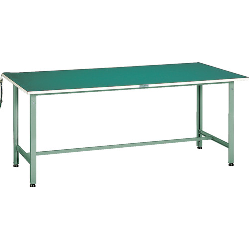 トラスコ TRUSCO 軽荷重作業台（300kg）AE型 1800X750XH742 帯電防止マット張り グリーン色 AE-1800D 243-4997 (商品コード：173239)