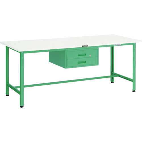 トラスコ TRUSCO 軽荷重作業台（300kg）AE型 1800X750XH740 2段引出付 ダークグレー色 AE-1800F2 DG 770-1543 (商品コード：173246)