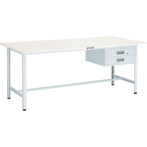 トラスコ TRUSCO 軽荷重作業台（300kg）AE型 1800X750XH740 2段引出付 ホワイト色 AE-1800F2 W 466-7115 (商品コード：173247)