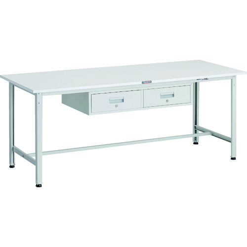 トラスコ TRUSCO 軽荷重作業台（300kg）AE型 1800X750XH740 2列引出付 ホワイト色 AE-1800FL2 W 183-3884 (商品コード：173251)