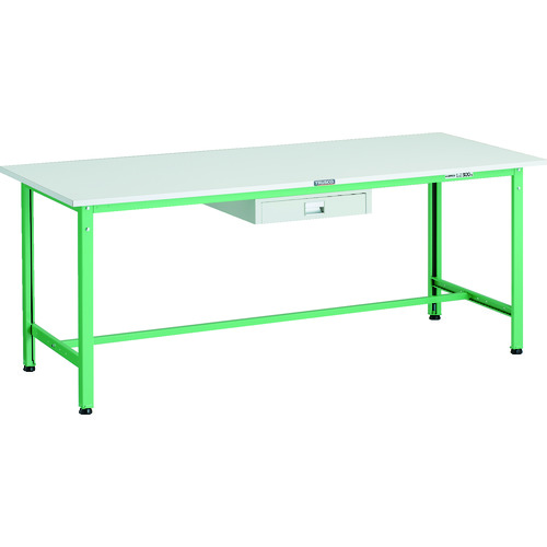 トラスコTRUSCO 軽荷重作業台300kgAE型 1800X750XH740 薄型1段引出し付 ヤンググリーン AE-1800UDC1 YG 183-3818 (商品コード：173266)