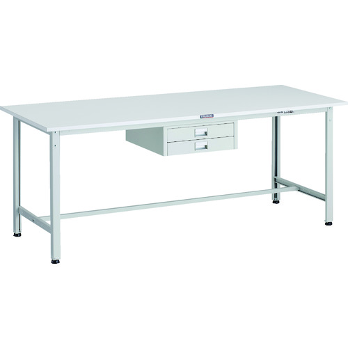 トラスコ TRUSCO 軽荷重作業台（300kg）AE型 1800X750XH740 薄型2段引出し付 ホワイト色 AE-1800UDC2 W 183-3854 (商品コード：173269)