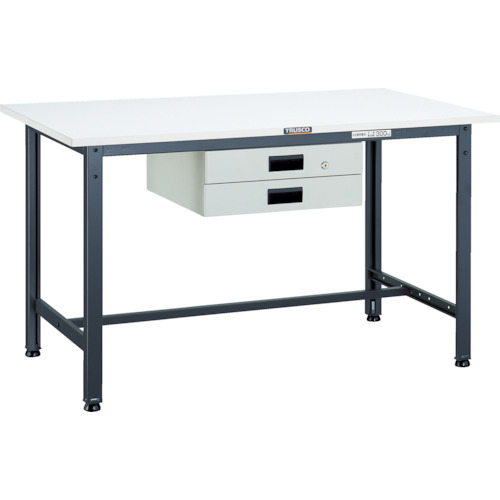 トラスコTRUSCO 軽荷重作業台300kgAE型 1800X750XH740 薄型2段引出付 ダークグレー AE-1800UDK2 DG 454-3068 (商品コード：173273)