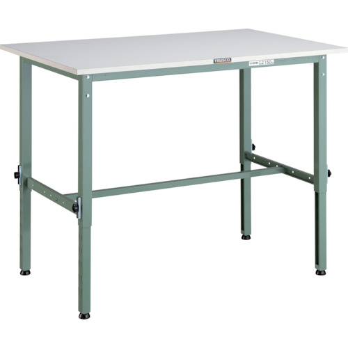 トラスコTRUSCO 軽荷重作業台高さ調節式（150kg）AEM型 1200X900XH650～950 基本タイプ グリーン AEM-1209 285-0991 (商品コード：173295)