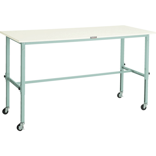 トラスコTRUSCO 軽荷重作業台高さ調節式 1800X750XH719～1019 φ75キャスター付 ホワイト AEM-1800C75 W 454-3297 (商品コード：173318)
